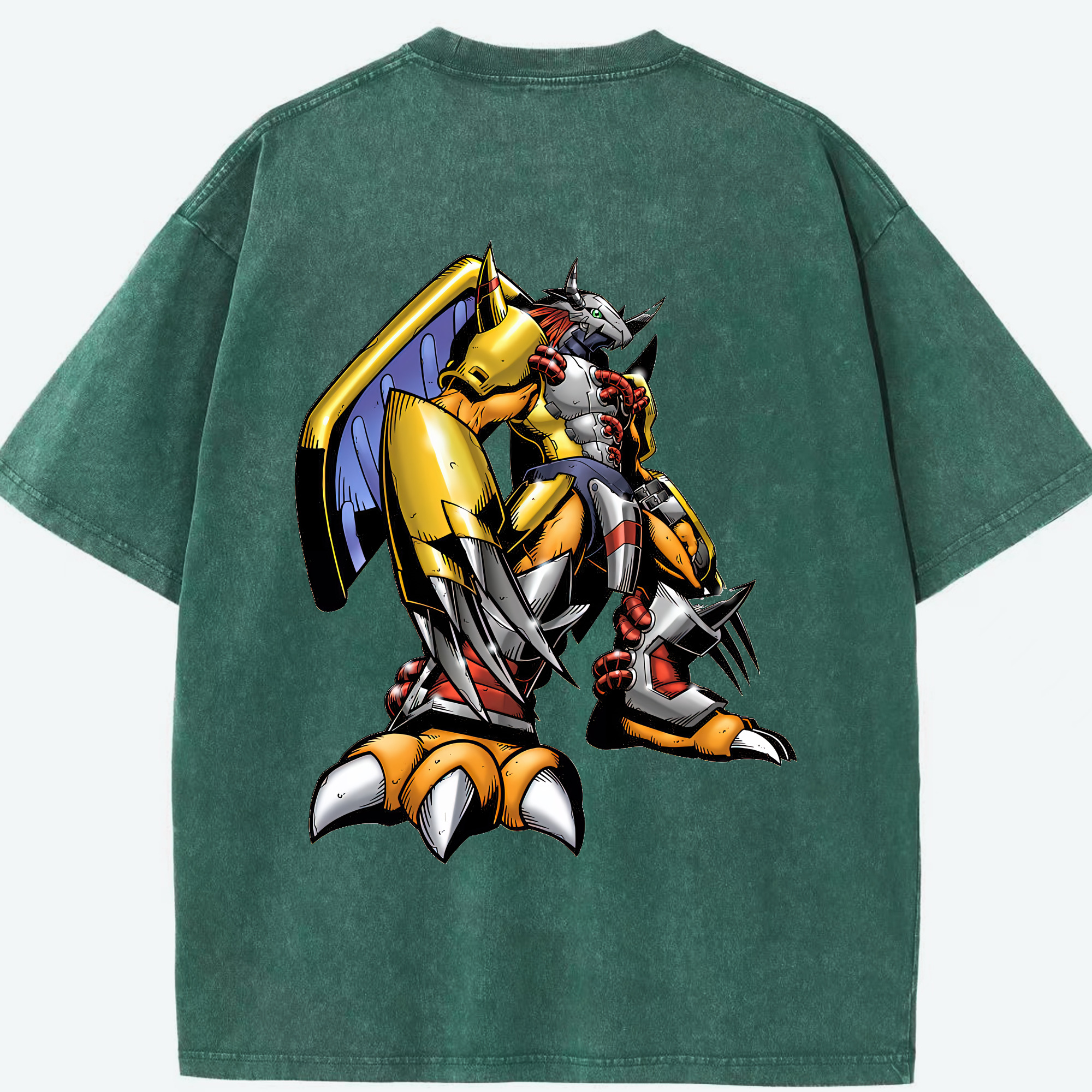 （画像用） Digimon デジタルモンスター/デジモン 綿100% ヴィンテージ風 半袖Tシャツ（背面プリント）